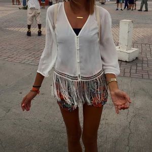 White fringe shirt